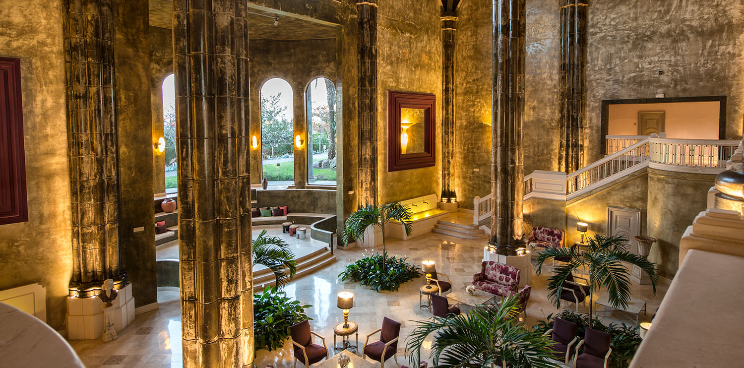  Iconic image of the reception of the Lopesan Villa del Conde, Resort & Thalasso hotel in Meloneras, Gran Canaria 